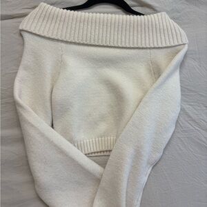 White Off-the-Shoulder Sweater